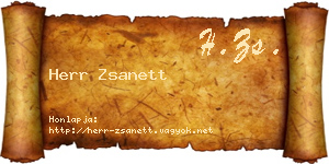 Herr Zsanett névjegykártya